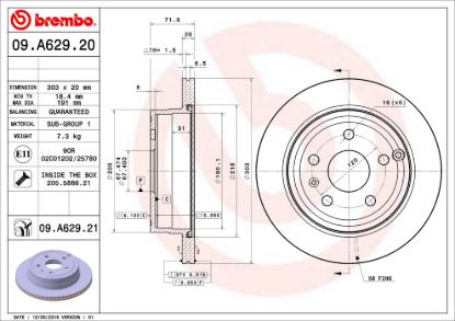 BREMBO DISC BRAKE ROTOR - 09A62921