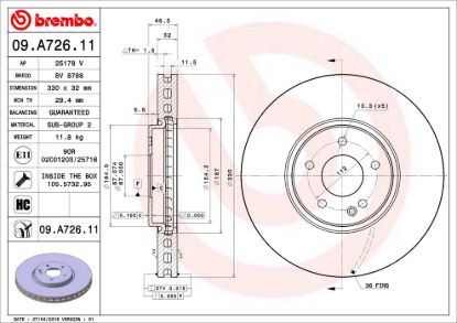 BREMBO DISC BRAKE ROTOR - 09A72611