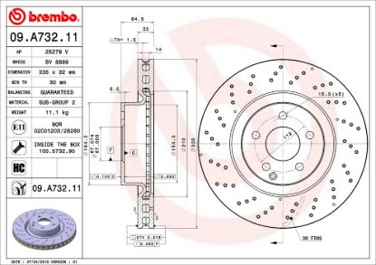 BREMBO DISC BRAKE ROTOR - 09A73211