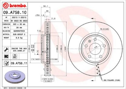 BREMBO DISC BRAKE ROTOR - 09A75811