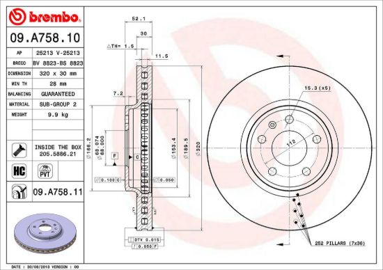 BREMBO DISC BRAKE ROTOR - 09A75811