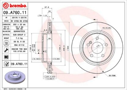BREMBO DISC BRAKE ROTOR - 09A76011