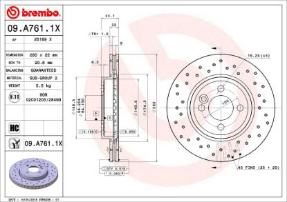 BREMBO DISC BRAKE ROTOR - 09A7611X