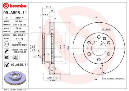 BREMBO DISC BRAKE ROTOR - 09A89511