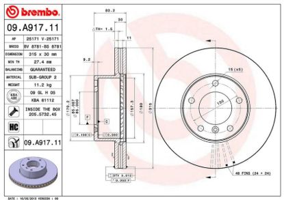 BREMBO DISC BRAKE ROTOR - 09A91711