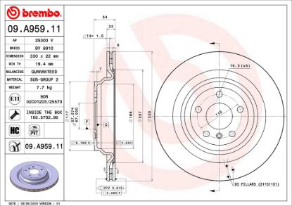 BREMBO DISC BRAKE ROTOR - 09A95911