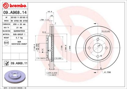 BREMBO DISC BRAKE ROTOR - 09A96811