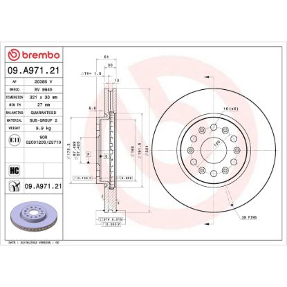 BREMBO DISCBRAKEROTOR VENTEDDISC - 09A97121