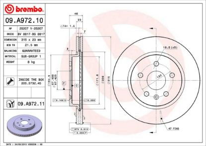BREMBO DISC BRAKE ROTOR - 09A97211