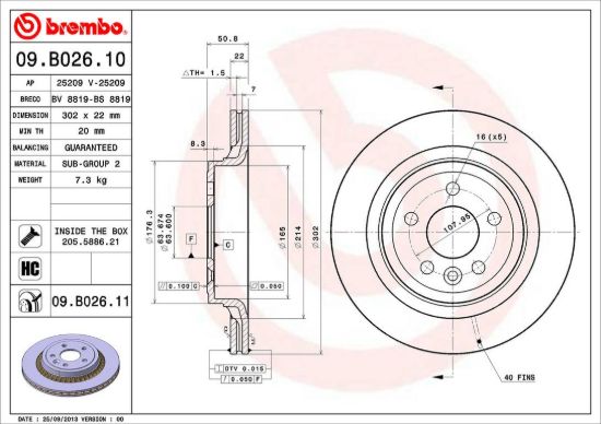 BREMBO DISC BRAKE ROTOR - 09B02611