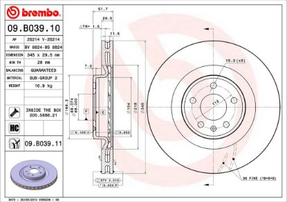BREMBO DISC BRAKE ROTOR - 09B03911