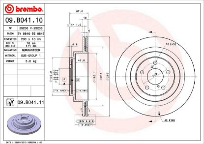 BREMBO DISC BRAKE ROTOR - 09B04111