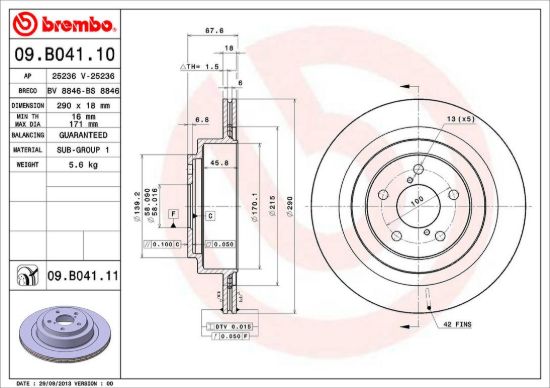BREMBO DISC BRAKE ROTOR - 09B04111