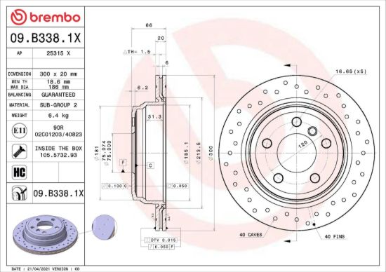 BREMBO BRAKE DISC - 09B3381X