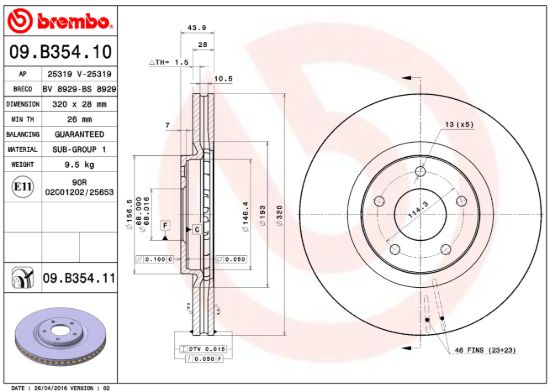 BREMBO DISCBRAKEROTOR VENTEDDISC - 09B35411