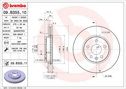 BREMBO DISC BRAKE ROTOR - 09B35511