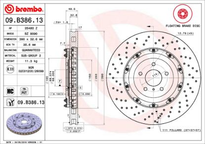 BREMBO DISC BRAKE ROTOR - 09B38613