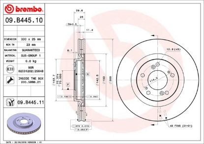 BREMBO DISC BRAKE ROTOR - 09B44511