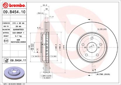 BREMBO DISC BRAKE ROTOR - 09B45411