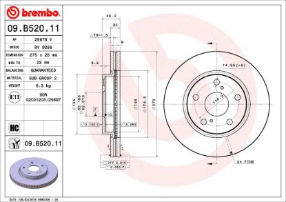 BREMBO DISC BRAKE ROTOR - 09B52011