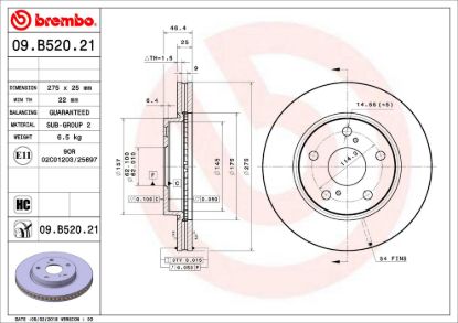 BREMBO DISC BRAKE ROTOR - 09B52021