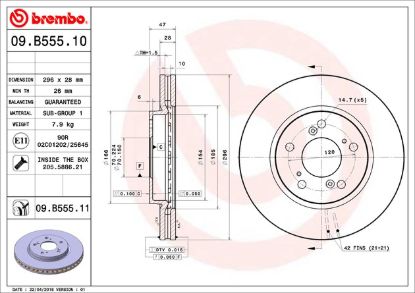 BREMBO DISC BRAKE ROTOR - 09B55511