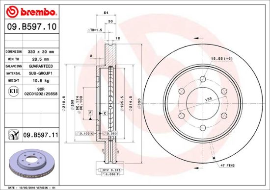 BREMBO DISC BRAKE ROTOR - 09B59711