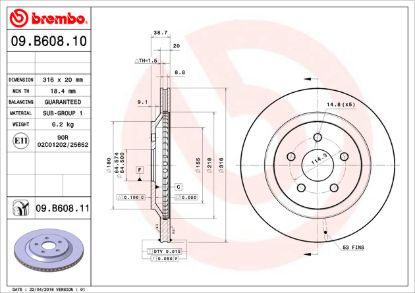BREMBO DISC BRAKE ROTOR - 09B60811