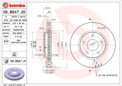 BREMBO DISC BRAKE ROTOR - 09B64721