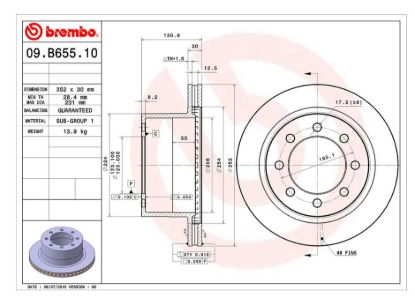 BREMBO DISC BRAKE ROTOR - 09B65510