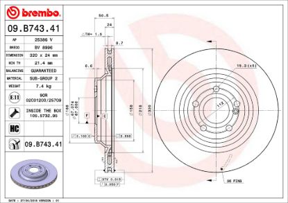 BREMBO DISC BRAKE ROTOR - 09B74341