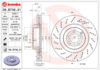BREMBO DISC BRAKE ROTOR - 09B74651