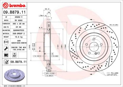 BREMBO DISC BRAKE ROTOR - 09B87911