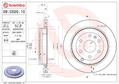 BREMBO BRAKE DISC - 09C02010