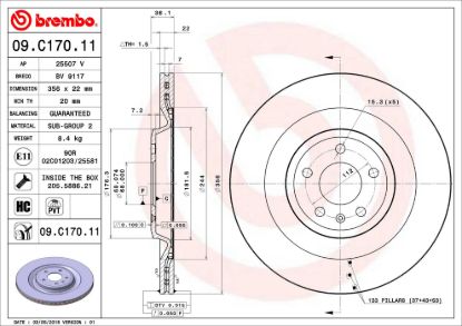 BREMBO DISC BRAKE ROTOR - 09C17011