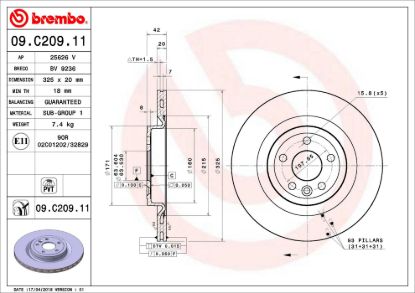 BREMBO DISC BRAKE ROTOR - 09C20911