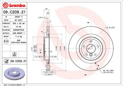 BREMBO DISC BRAKE ROTOR - 09C20921