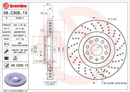 BREMBO DISC BRAKE ROTOR - 09C3061X
