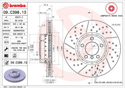 BREMBO DISC BRAKE ROTOR - 09C39813