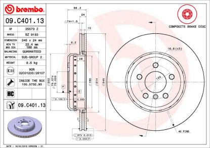 BREMBO DISC BRAKE ROTOR - 09C40113
