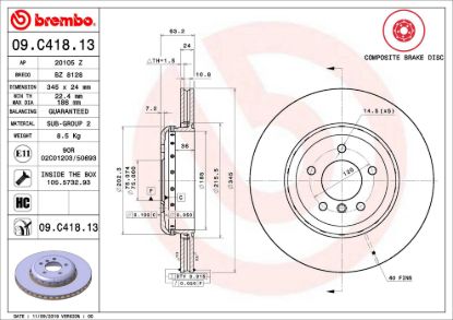 BREMBO DISC BRAKE ROTOR - 09C41813