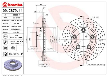 BREMBO DISC BRAKE ROTOR - 09C87911