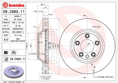 BREMBO DISC BRAKE ROTOR - 09C88211