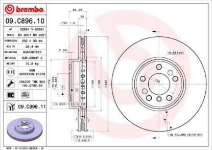 BREMBO DISC BRAKE ROTOR - 09C89611