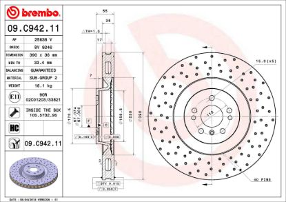 BREMBO DISC BRAKE ROTOR - 09C94211