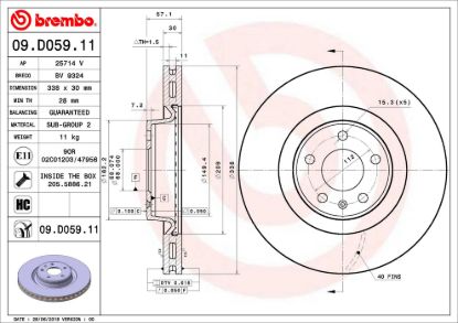 BREMBO DISC BRAKE ROTOR - 09D05911