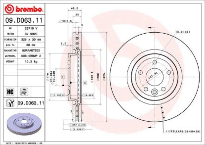 BREMBO DISC BRAKE ROTOR - 09D06311