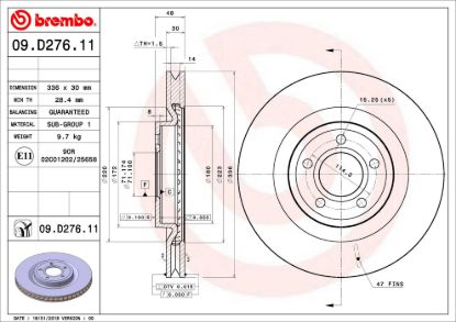 BREMBO DISC BRAKE ROTOR - 09D27611