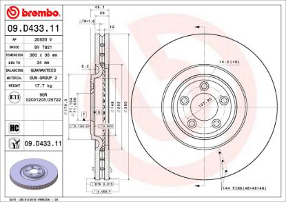 BREMBO DISC BRAKE ROTOR - 09D43311