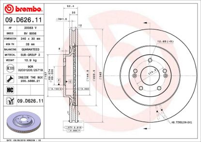 BREMBO DISC BRAKE ROTOR - 09D62611